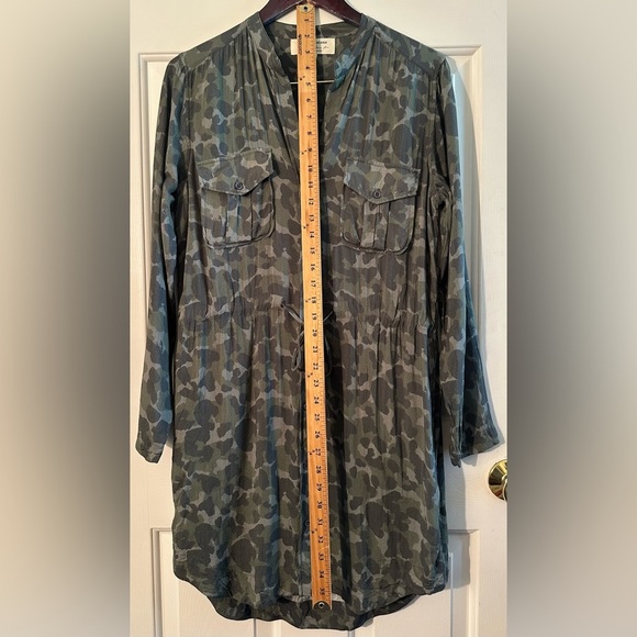 CLOTH & STONE Small Anthropologie Nina Camo Shirtdress Spring Lightweight Button - Picture 10 of 12